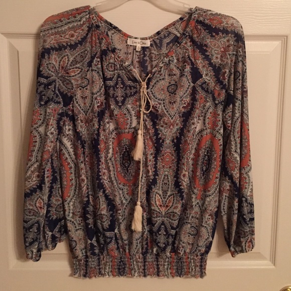 Eden & Olivia Paisley Peasant Blouse