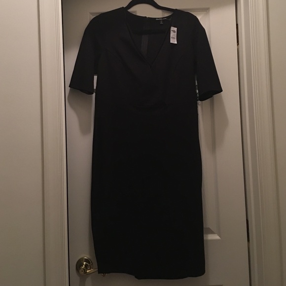 Black vneck dress