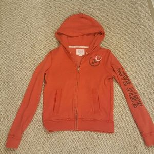 Pink by Victoria Secret size L zip up UGA hoodie