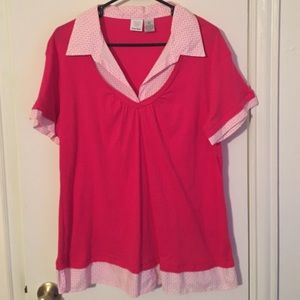 Extra Touch brand Pink Double Layer Casual Blouse