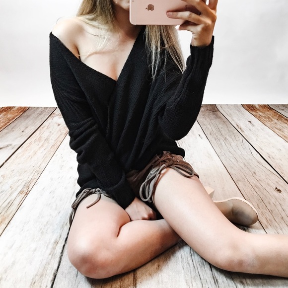 Crossover Surplice Long Sleeve Sweater - Picture 3 of 5