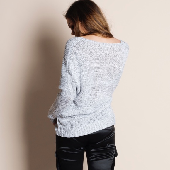 Crossover Surplice Long Sleeve Sweater - Picture 5 of 5
