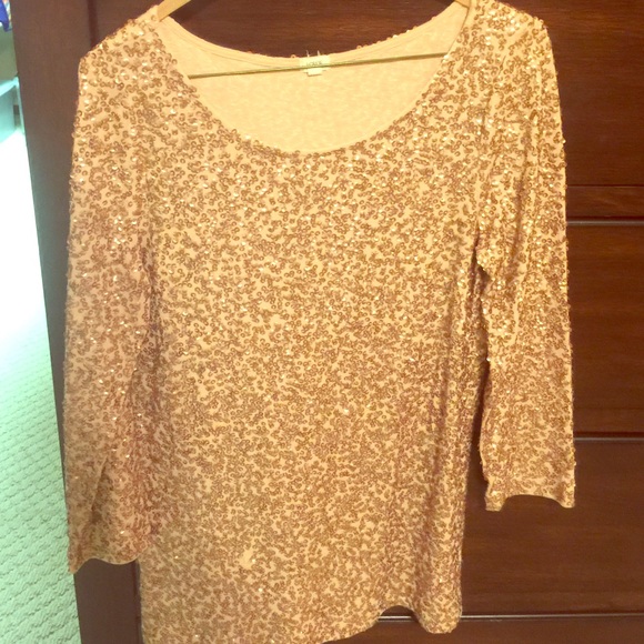 Jcrew Rose Gold Sequin Top!