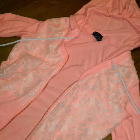 Lace zip up hoodie