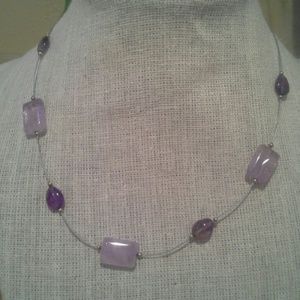 Amethyst and wire necklace