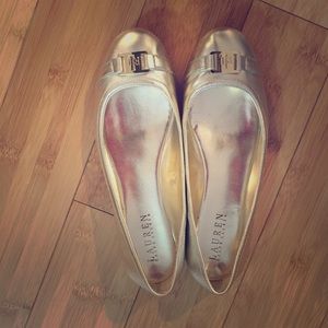 Ralph Lauren Gold Flats