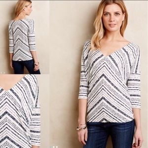 Anthropologie Puella Chevron Striped Blouse Top