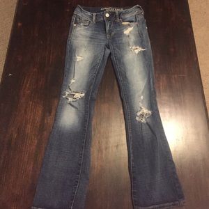 American Eagle distressed boot cut jeans - size 2