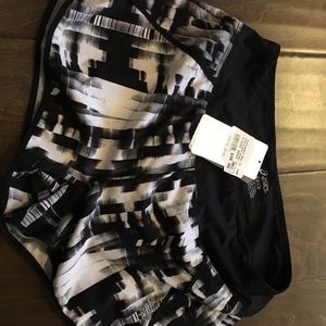 Asics black and white athletic shorts