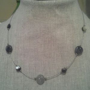 Grey Quartz and Wire necklace