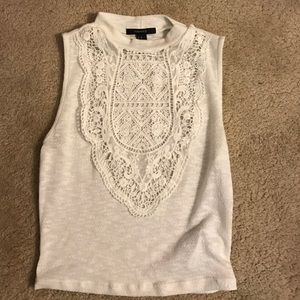 Women's white knit crop top