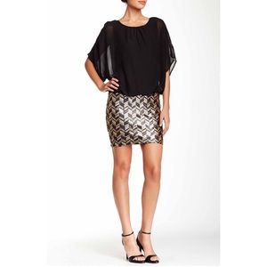 NWOT Alexia Admor Sequin Skirt Blouson Dress
