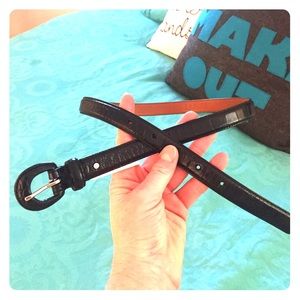 Genuine leather black belt
