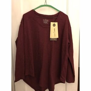 NWT Neon Buddha long sleeve maroon top