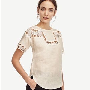 ANN TAYLOR Lacy Linen Tee
