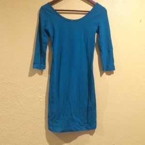 Teal cotton body con dress. Never worn