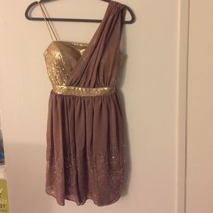 Chiffon gold dress