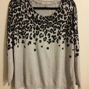 Gray and Black leopard print sweater