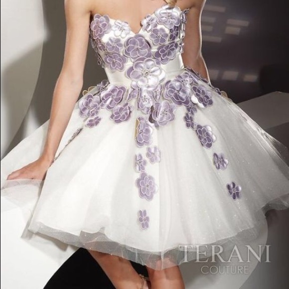 Strapless Tulle Cocktail Dress by Terani Couture - Picture 1 of 2