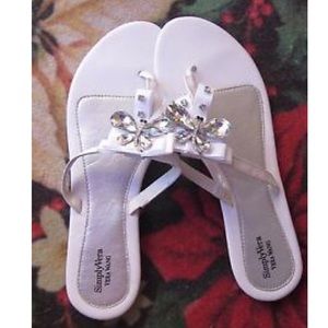 Simply Vera Wang White Dragonfly Rhinestone Sandal