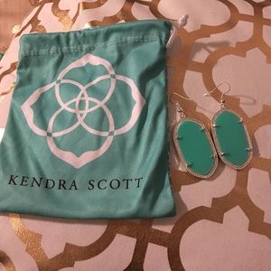 Danielle shaped Teal/silver earrings. 🚫Authentic.