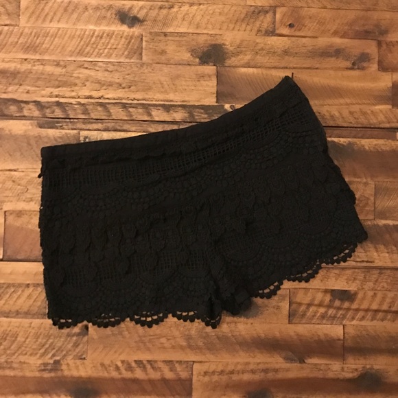 Black crochet shorts