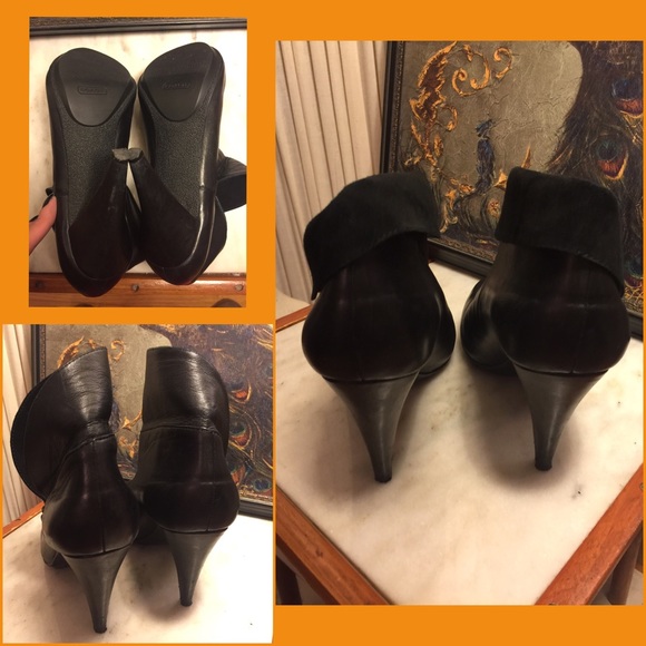 SALE🌷SZ 8.5-COACH BLACK CALF SKIN/SUEDE 4" BOOTS - Picture 2 of 4