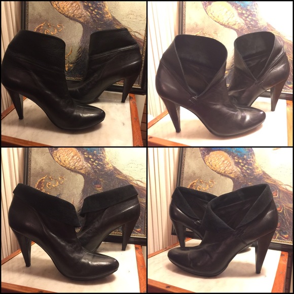 SALE🌷SZ 8.5-COACH BLACK CALF SKIN/SUEDE 4" BOOTS - Picture 3 of 4