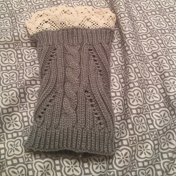 Grey short leg warmers