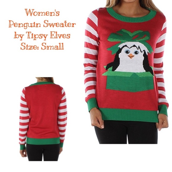 Women's Penguin Shristmas Sweater by Tipsy Elves
