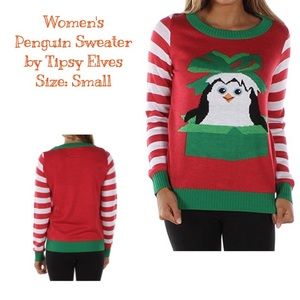 Women's Penguin Shristmas Sweater by Tipsy Elves