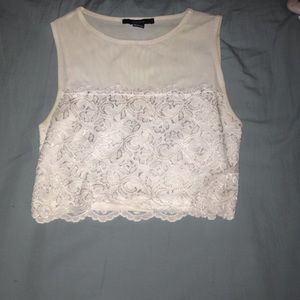 White lace crop top