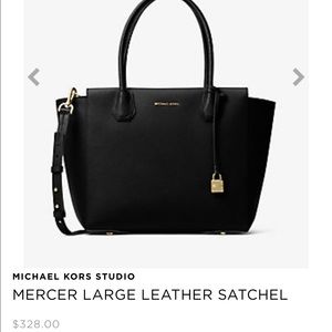 Michael Kors Large Leather Satchel - Black