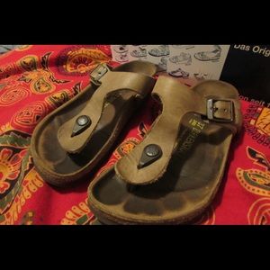 Brown Gizeh Birkenstock Sandals sz 37