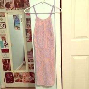 "Selfie Leslie" lilac laced cocktail dress