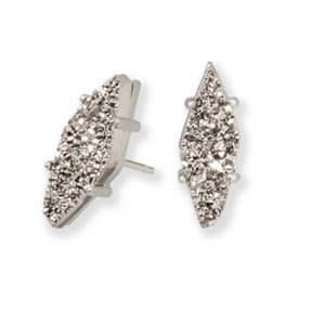 Kendra Scott NEW brook earrings in Platinum Drusy