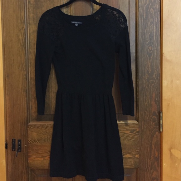 Lace shoulder sweater dress - American Eagle