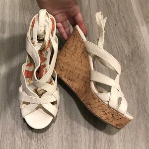 Madden Girl Strappy Wedge Sandals, White