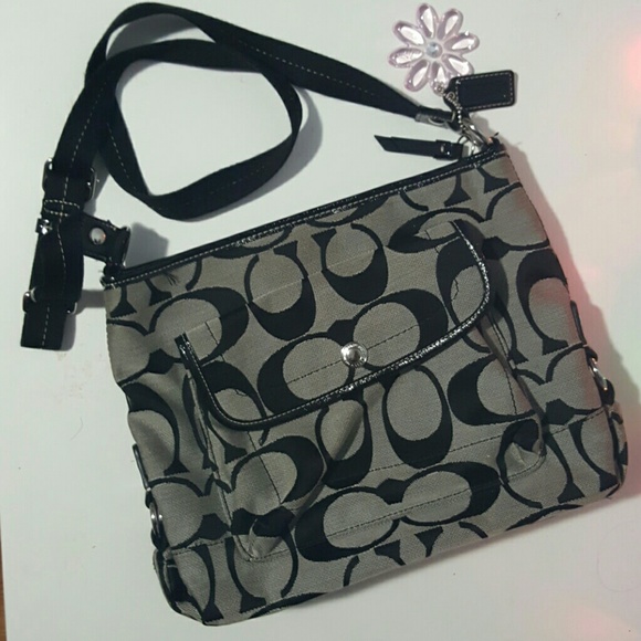 Coach black and gray shoulder bag