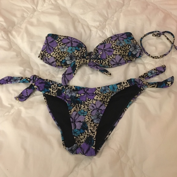 Strapless Bathing Suit, Cheetah and Floral