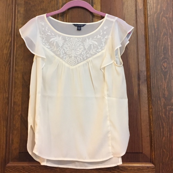 Cream Blouse - American Eagle