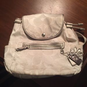 Coach White Daisy Backpack