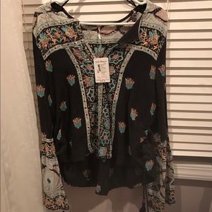 Free People Long Sleeve bohemian shirt