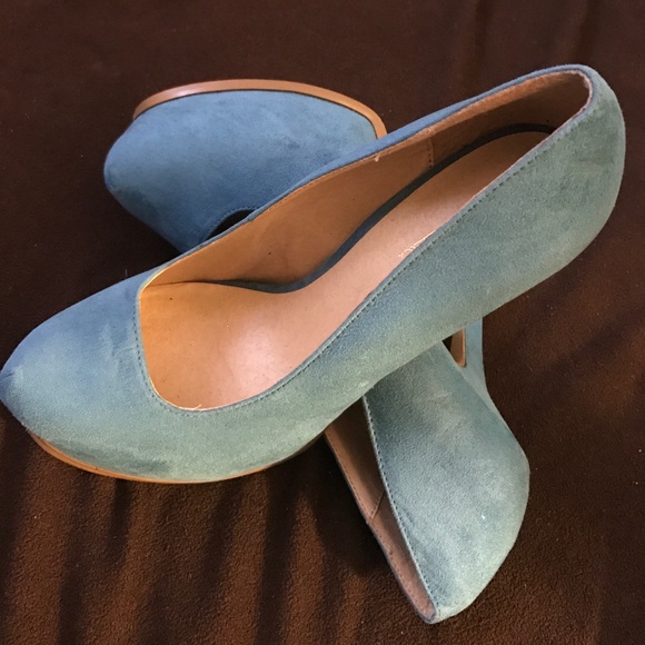 Turquoise Blue Platform High Heels