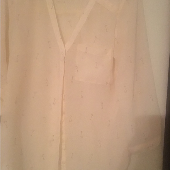 Maurice's sheer button down blouse