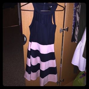 Blush and navy Swing dress