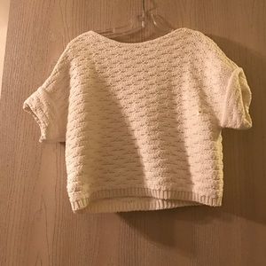 Off white stitched  crop