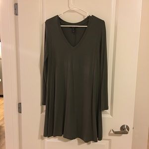 Olive Green Flounce Dress