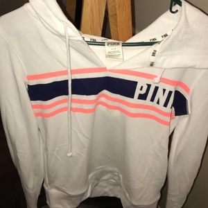 White PINK pullover hoodie