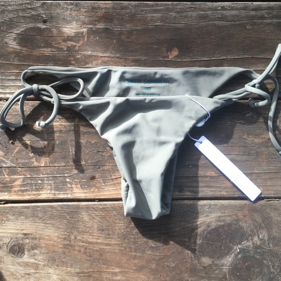 Mikoh string bikini bottoms in Army color